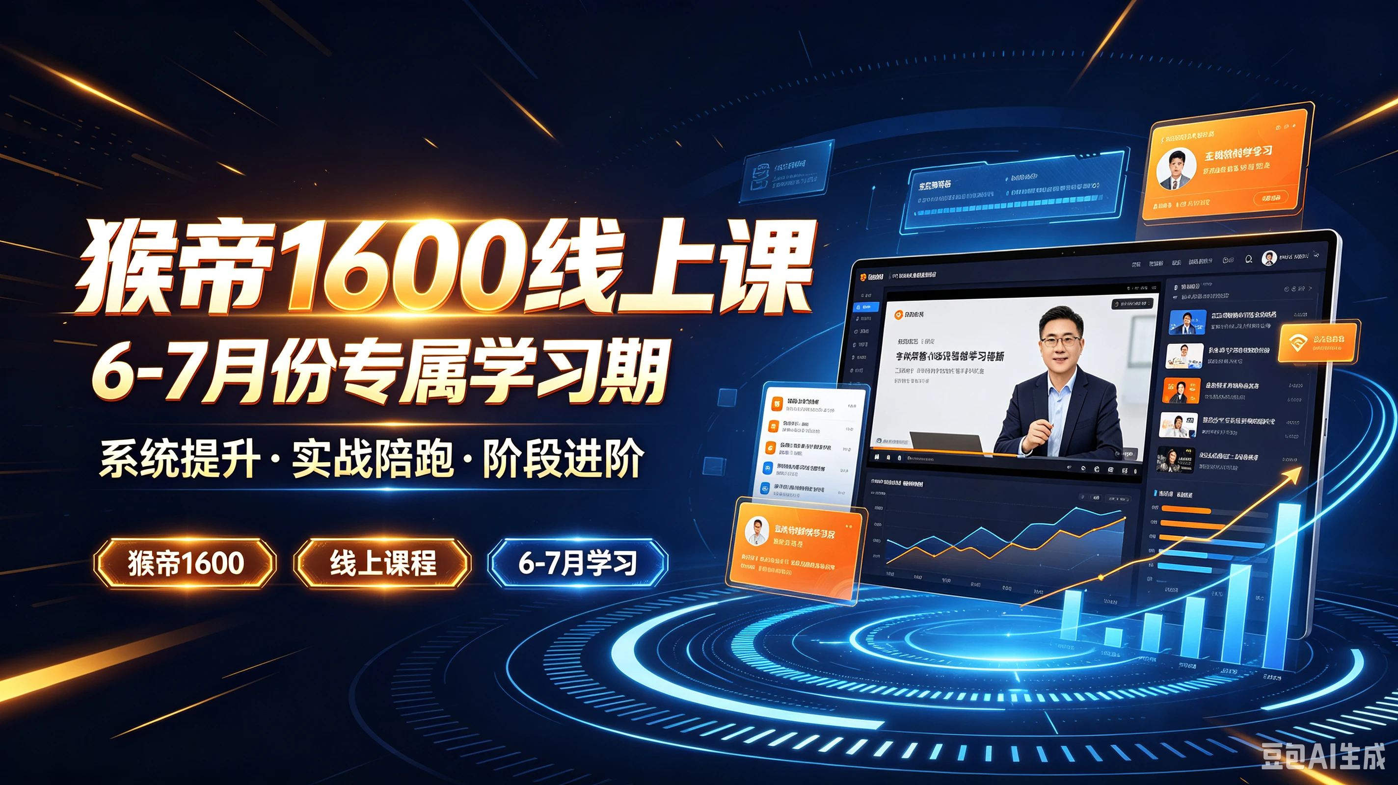 【精】猴帝1600线上课6-7月份专属学习期，系统提升·实战陪跑·阶段进阶，猴帝1600、线上课程、6－7月学习-归山创客