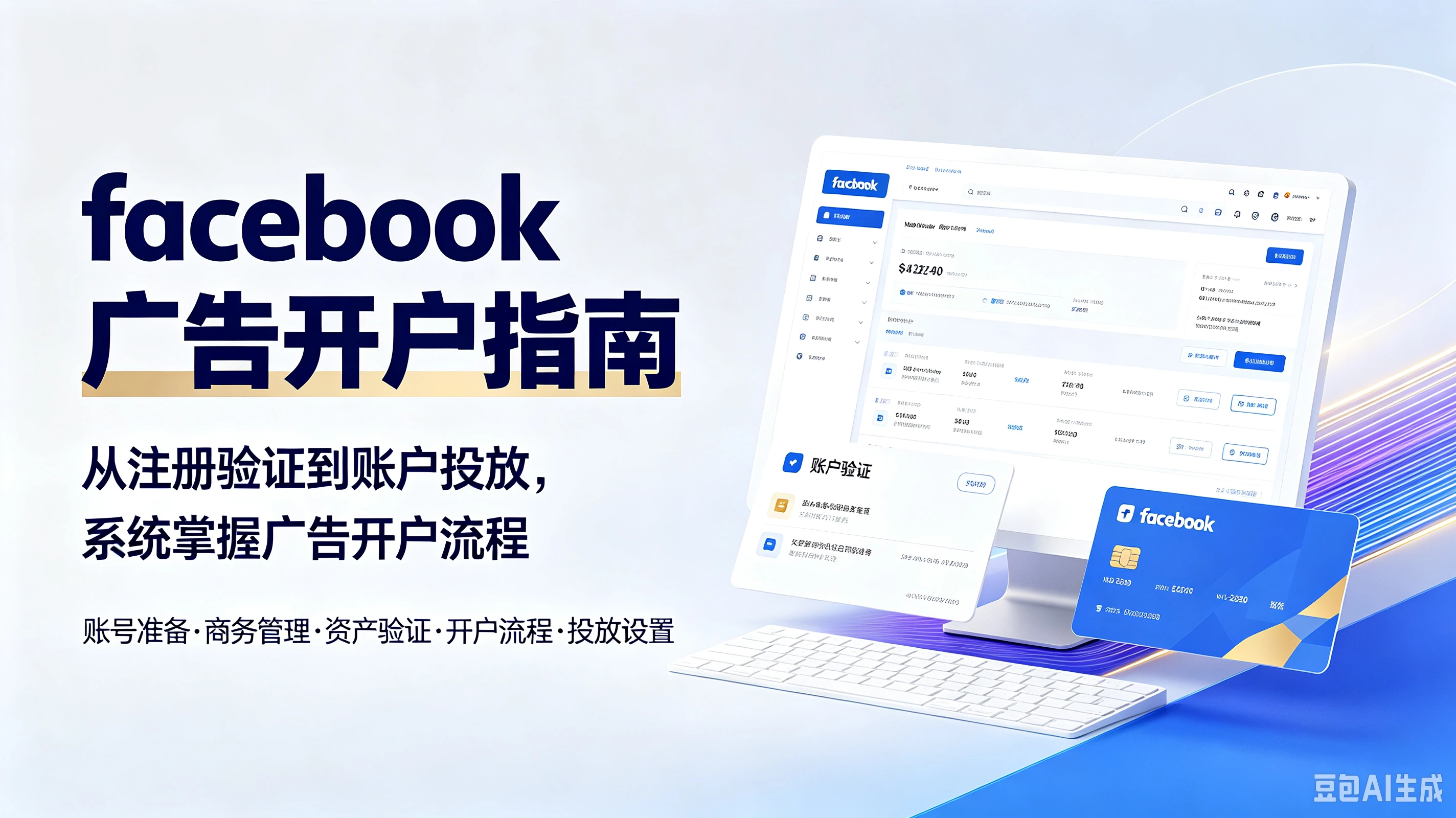 【精】facebook广告开户指南，从注册验证到账户投放，系统掌握广告开户流程，账号准备、商务管理、资产验证、开户流程、投放设置-归山创客