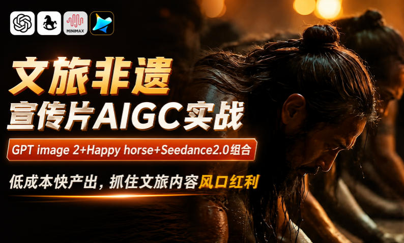 文旅非遗宣传片AIGC实战，GPT image 2+Happy horse+Seedance2.0组合，低成本快产出，抓住文旅内容风口红利-归山创客
